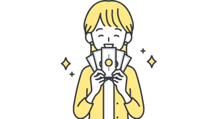 貯金ができて喜ぶ女性