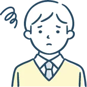 トラブルで困り顔男性のイラスト