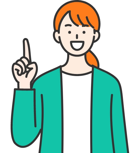指差ししている女性のイラスト