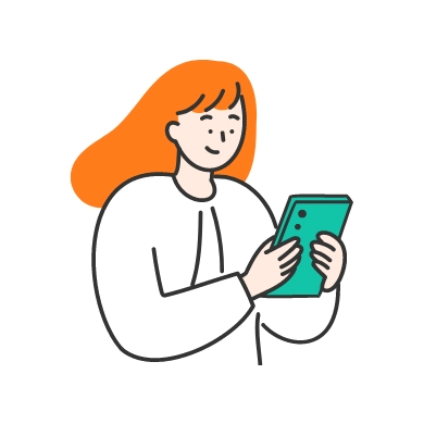 スマホを持っている女性のイラスト